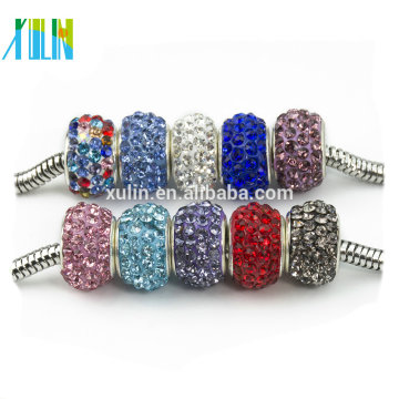 European style rhinestone beads big hole beads rondelle beads